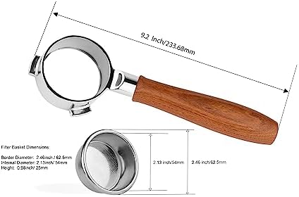 LILQ 54mm Naked Bottomless Portafilter Compatible with Breville Barista Express, Barista Pro, Bambino, and More – 18-20g basket included (Rosewood Smooth, 54mm) - Image 5
