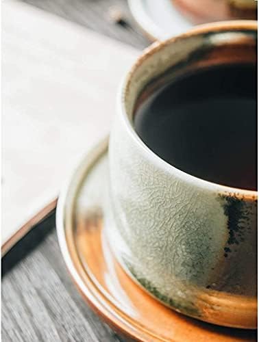 Coffee Mug Vintage Handmade Stoneware Coffee Cup Net Red Hand-made Coffee Cup and Saucer Set Japanese Ceramic Latte Art Cappuccino Barista Cup Coffee Cup - Image 3
