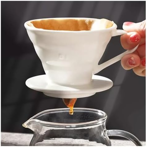 Coffee Filter Cup Holder Reusable Portafilter Dripper Funnel Ceramic Accesorios Cafe Coffeeware(Black) - Image 2