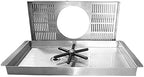 YBB Pitcher Rinser Cup Washer Glass Cleaning Rinser with Side Sprays, Drain and Drip Tray for Bar Coffee Shop (13.8" x 6.3" x 1") - Image 4