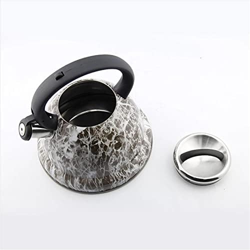 Stovetop Kettles Stainless Steel Tea Kettle Induction Kettle Marble Stone Water Teapot 3.0L Whistling Kettle (Color : Black Size : One Size) (White One Size) - Image 3