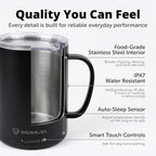 Brewbliss Temperature Control Smart Mug, 14 Oz, App-Controlled & Self-Heating Coffee Mug with 90 Min Battery Life, 1°F Precise Temperature Control Mug Warmer, Gift for Christmas & Birthdays - Black - Image 2