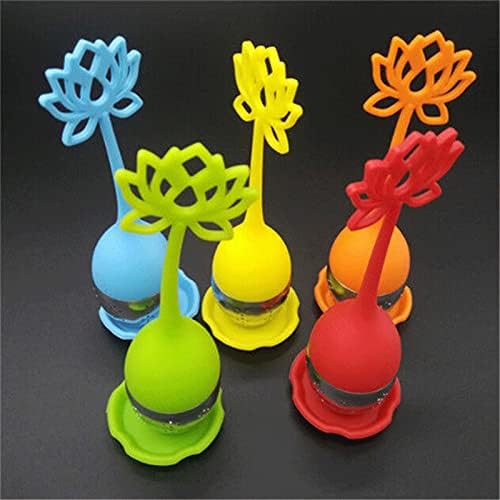 Tea Pot 1pcs Silicone Shaped Stainless Steel Tea Infuser Teaspoon Loose Leaf Herb Tea&Coffee Strainer Measure Intense Infuser (Color : Green) - Image 2