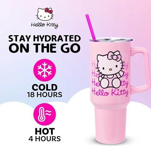 Silver Buffalo Sanrio Hello Kitty Waving, Stainless Steel Tumbler, 40oz - Image 2