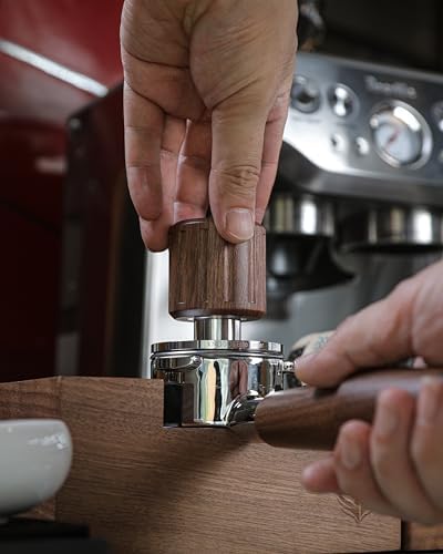 Espresso Tamper 58mm – Walnut Spring Loaded Coffee Tamper Tool - Image 6