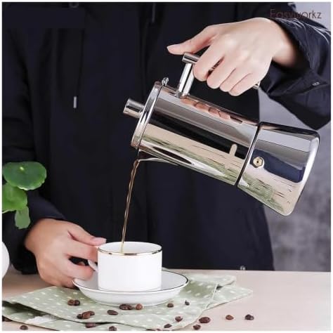 Stainless Moka Pot Stovetop Espresso Maker Induction Italian Coffee 1-9Cups - Image 3