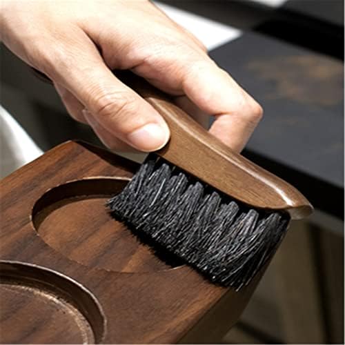 Coffee Machine Cleaning Brush Coffee Powder Cleaning Brush Walnut Solid Wood Handle Small Hair Brush Grinder Cleaning Brush(#1) - Image 4