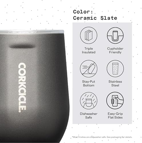 Corkcicle Stemless Wine Tumbler with Lid, 12 oz, Ceramic Slate - Image 4