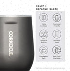 Corkcicle Stemless Wine Tumbler with Lid, 12 oz, Ceramic Slate - Image 4