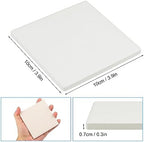 35 Pieces 4 Inch Blank Ceramic Coasters, Unglazed Ceramic Tiles Coasters, Ceramic Tiles with Cork Backing Pads for Painting, DIY Crafts, Mosaics, Square, White by GNIEMCKIN.. - Image 2