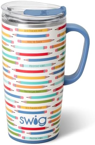 Swig Life 22oz Insulated Travel Mug with Handle & Lid, Teacher Life by SwigLife