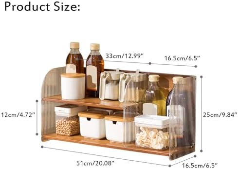 2-Tier Wooden Mug Holder Countertop, Bamboo Counter Shelf for Tea Coffee Bar Accessories, Matcha Stand, Kitchen Condiment Storage Rack,Coffee Station Organizer for Cabinet,Black - Image 2