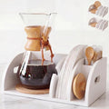 3-in-1 Chemex Caddy with 2 Cork Mats, Coffee Filters/Accessories Organizer, Pour-Over Station, White Bamboo by Unknown