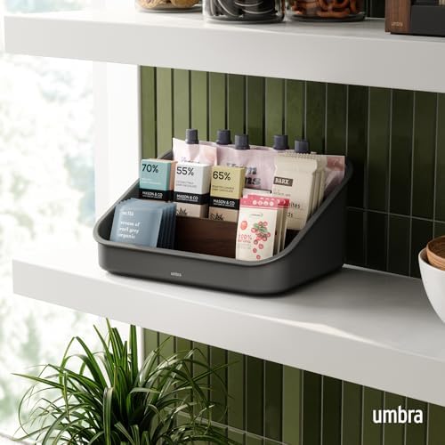 Umbra Bellwood Packet Organizer, Pantry Storage for Sachets, Black/Walnut - Image 2