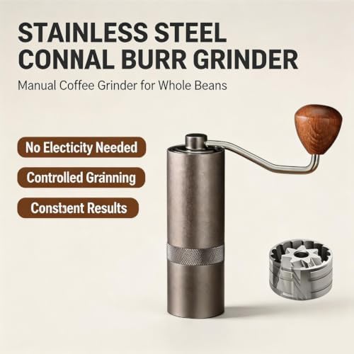 Pro Manual Coffee Grinder Stainless Steel Conical Burr - Image 6