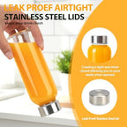 Sursip 10 oz Glass Juice Bottles, 10 Pack, Leakproof Stainless Lids - Image 4