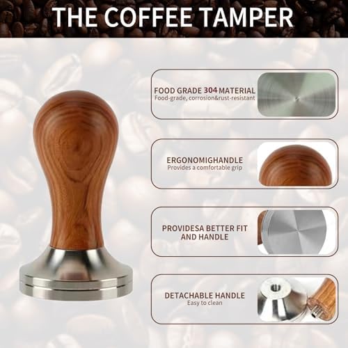58.5mm,Espresso Accessories Kit, 24PCS Coffee Tamper Set ， Barista Kit, WDT Tool,stainlesss Frothing Pitcher, Stirrer, Tamper Mat, Latte Art Pen ， Coffee puck screen - Image 4
