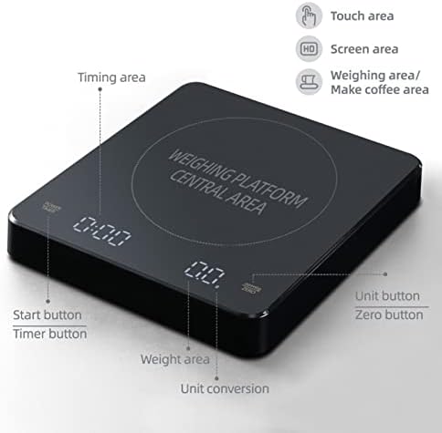 Digital Coffee Scale with Timer, Electronic Coffee Scale with LCD Display Kitchen Food Scale Espresso Scale G OZ Ml 3kg High Accuracy Electronic Scale - Image 5
