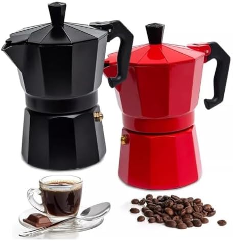 Stovetop Moka Pot Aluminum Espresso Maker with Cool-Touch Handle Home Use - Image 2