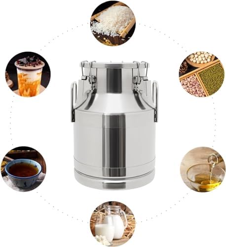 Stainless Steel Milk jug, Milk Bucket Bucket Bottle, Milk Storage Bucket Portable Pot with Silicone Sealing lid, Coffee Liquid Container Storage Tank - Image 5