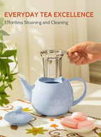 Sweese Teapot, Porcelain Tea Pot with Stainless Steel Infuser, Blooming & Loose Leaf Teapot - 27ounce, Lilac - Image 4