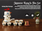 Semi Automatic Tea Set Magic Teapot with 6 cups Japanese Teapot Set,Chinese Gongfu Tea Set Ceramic Teapot with Infuser (Jiangshan-Automatic) - Image 2