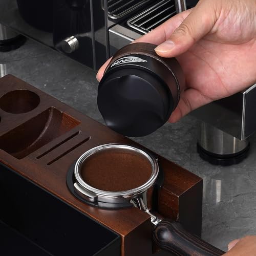 IKAPE 51MM Coffee Distributor, New Wooden Handle Design, Gravity Adaptive Espresso Distributor Fits All 51MM Espresso Portafilter, Compatible with 51MM Delonghi Bottomless Portafilter - Image 4