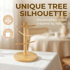 Naapesi Tree Cup Holder with 6 Hooks, Bamboo Cup Holder, Bamboo Brezel Holder, Space-Saving Coffee Cup Holder, Natural Smooth Without Burrs, Perfect for Parties and Kitchen - Image 7