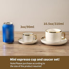 LETAOTAO Espresso Cups and Saucers Set of 4, 3oz Mini Demitasse Mugs - Image 3