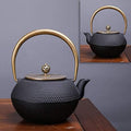 LJYT Teapot Teapots Cast Iron Handmade TeapotHome Kettle Uncoated Vintage Cast Iron Kettle Tea Pot with Infusers for Loose Tea (Color : Xiaoding) by Unknown