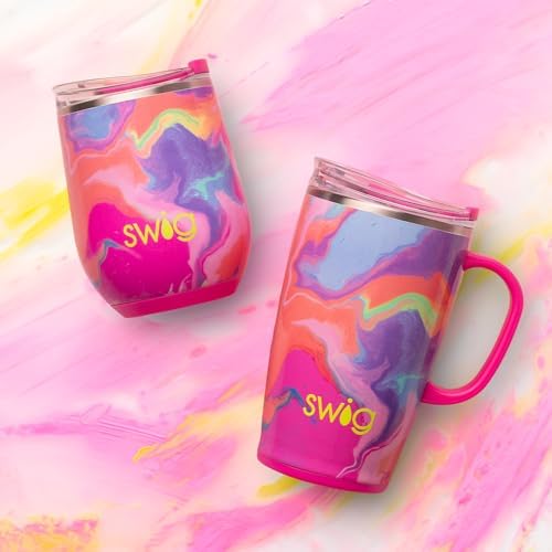 Swig Life 12oz Insulated Wine Tumbler with Lid, Candy Crush - Image 3