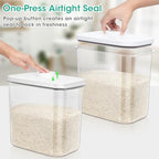 TBMax Large Rice Container 25 Lbs with Easy-Carrying Handles -12.7 Qt Flour Storage Container with Pop Up Lid & Hanging Hooks for Cleaner Use, Airtight Food Storage Bin for Kitchen Organization - Image 5