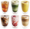 JS Gourmet Borosilicate Double Wall Glass Coffee Mugs - 12oz/350ml - 6 Pack by Unknown