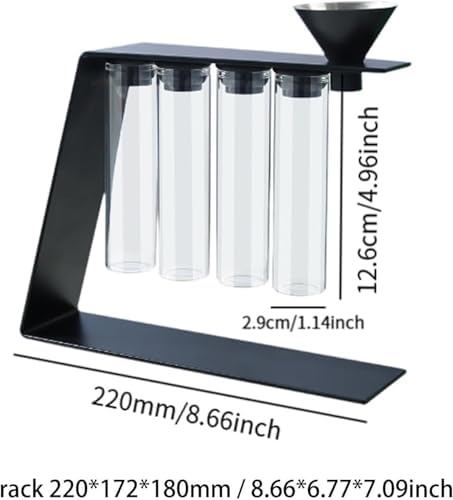 Coffee Bean Storage Container Set with Glass Tubes and Iron Rack - Image 2
