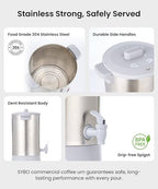 SYBO SR-CP30C Commercial Grade Stainless Steel Percolate Coffee Maker, Hot Water Urn for Catering, Hot Beverage Dispenser, 30-Cup, 3.5L, Grey - Image 3