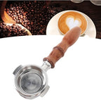 58mm Bottomless Portafilter Rosewood Handle Hollow Stainless Steel Coffee Machine Portafilter for Expobar E61 for GEMILAI (Type 1) - Image 3