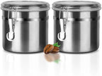 Walktosun Stainless Steel Food Container with Clear Lids Airtight Storage Container Stackable Small Canisters Kitchen Pantry Storage for Cereal, Snacks, Candy, Herbs, Spices, Sugar, Tea (1.2L Silver) by Walktosun