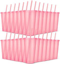24 Pack Plastic Tumblers with Lids and Straw, Reusable Cups with Lids and Straws Colorful Cups for Cold Drink Iced Coffee, Plastic Tumbler Bulk for Party Birthday Gifts (24 oz, Light Pink) by LEIFEOSH