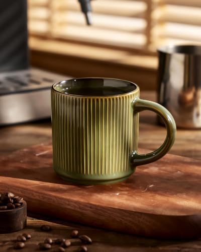 famiware Coffee Mug Set of 6, Star 12 oz Ceramic Mugs Cups Set with Handle - Image 4