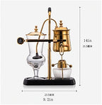 JITEM Cafetera Belgium Luxury Royal Family Balance Syphon Coffee Maker Siphon Brewer Elegant Design Retro Style with U Handle Glass Siphon Pot for Coffee or Tea - Image 2