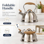 QNA Whistling Tea Kettle, 2.8L Stainless Steel Stovetop Wate Kettle - Image 4