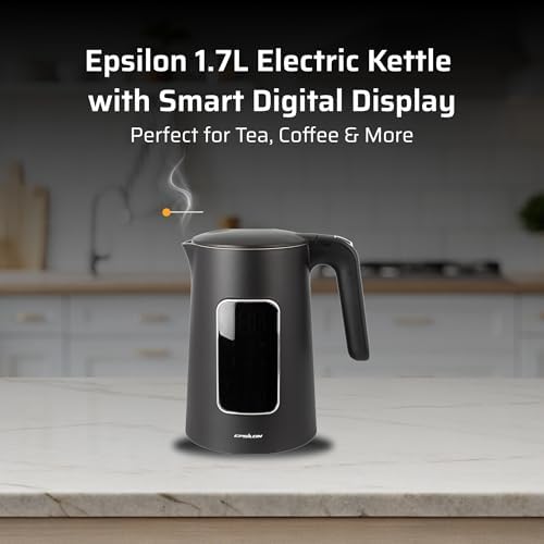 Epsilon LCD Electric Kettle 1100W - 1.7L Hot Water Tea Kettle with Digital Display, Temperature Control, Fast Boil, BPA-Free Electric Teapot with Auto Shut-Off & Boil Dry Protection - Image 2