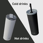 asobu Ocean Stainless Steel Tumbler with Flexible Straw Lid | Insulated Water Bottle for Ice Coffee, Cold Brew | Flip Open Lid for Hot Tea and Coffee | Reusable Travel Cup 27 Ounce (White) - Image 7