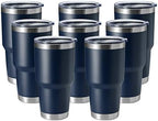 HASLE OUTFITTERS 30oz Stainless Steel Tumbler, Double Wall Vacuum Insulated Travel Mug Tumbler, Durable Insulated Coffee Mug, Gift Box Set (Navy, 8) by HASLEOUTFITTERS