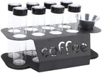 AMONIDA 8Pcs Coffee Bean Storage Tubes with One Way Exhaust, Transparent Sealing Coffee Bean Glass Vials Kit, Valve Stand Funnel, Ideal for Storing Loose Leaf Teas, Nuts & Flavorings - Image 3
