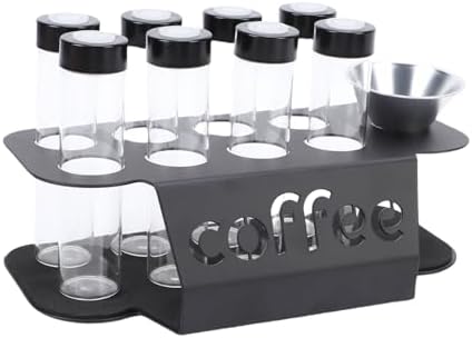 AMONIDA 8Pcs Coffee Bean Storage Tubes with One Way Exhaust, Transparent Sealing Coffee Bean Glass Vials Kit, Valve Stand Funnel, Ideal for Storing Loose Leaf Teas, Nuts & Flavorings - Image 3