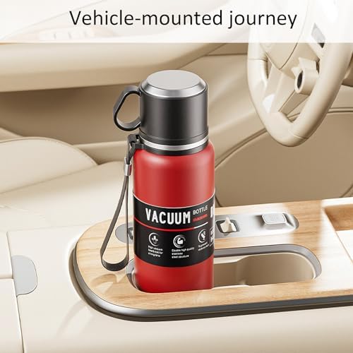 Double wall vacuum Leakproof stainless steel wide mouth insulated water bottle;tea tumbler with infuser,cup,lid;smart thermoses hot coffee;thermal flask ice drinks with led digital temperature display - Image 2