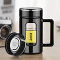 450ML Heat-Resistant Double Layer Water Glass Cup Bottle Office Filter Teacup (Black) by Unknown