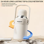1200ml insulated tumbler with shoulder strap,Food Grade Stainless Steel Vacuum Travel Cup, 24H Hot Cold for Camping Sports Outdoor(Grass Green,40OZ 316 Stainless Steel Vacuum Insulated Water Bottle) - Image 5