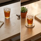 6 Pcs Marble Coasters Set, 3.9 in Round Natural Beige Stone Drink Coasters with Cork Base, 0.5 in Thick Cup Mats for Home, Office, Coffee Table Decor - Image 4